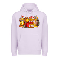 Lilac softball coffee cups Premium Hoodie - AdoDesignShop