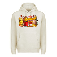 Oatmeal Heather softball coffee cups Premium Hoodie - AdoDesignShop