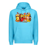 Ocean Blue softball coffee cups Premium Hoodie - AdoDesignShop