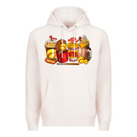 Pale Pink softball coffee cups Premium Hoodie - AdoDesignShop