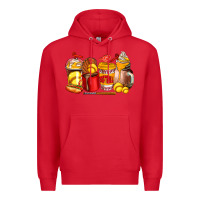 Red softball coffee cups Premium Hoodie - AdoDesignShop