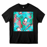 Black Nurse Gloves Seamless Pattern Heavy Core Tee - BundleAndBundleShop