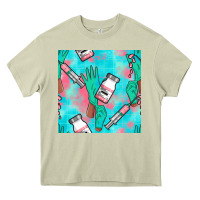 Mossy Nurse Gloves Seamless Pattern Heavy Core Tee - BundleAndBundleShop