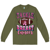 Army Green tackle breast cancer Long Sleeve Tee - BarkalooDesign