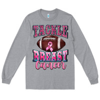 Heather Grey tackle breast cancer Long Sleeve Tee - BarkalooDesign