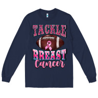 Navy tackle breast cancer Long Sleeve Tee - BarkalooDesign