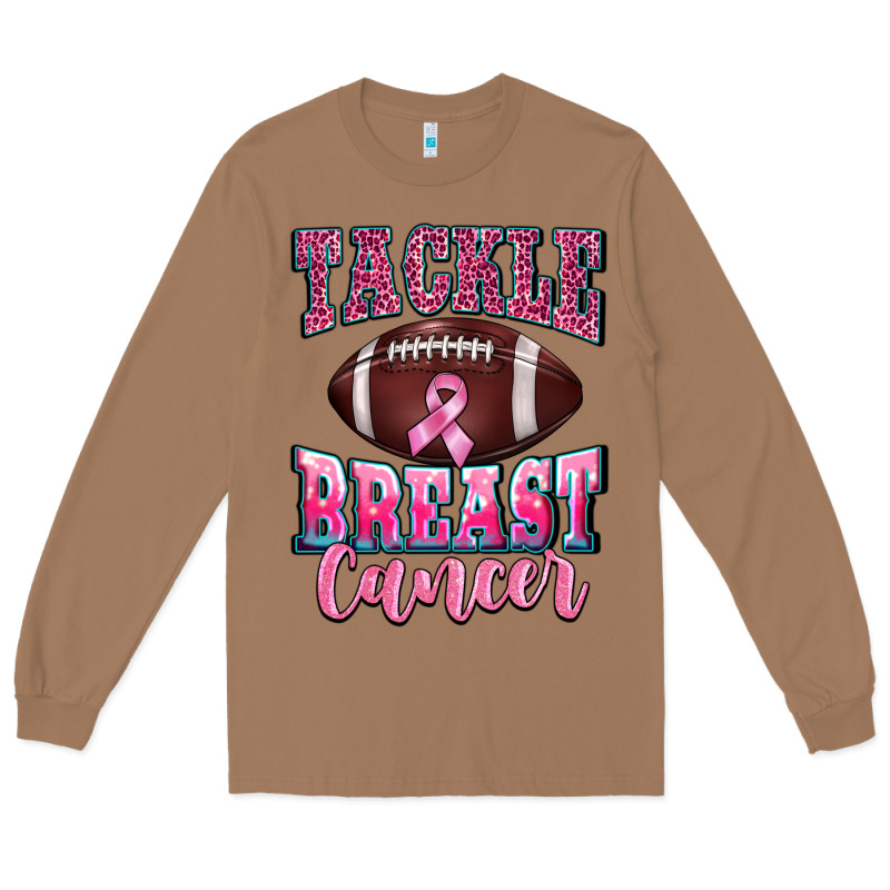 Tackle Breast Cancer Long Sleeve Tee by BarkalooDesign | Teevron