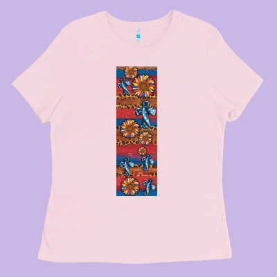 Usa Flag And Cross Penwraps Ladies Tee Designed By Artiststas