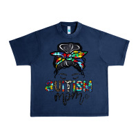 Navy autism mom Urban Heavy Tee - CowhideDigitalArt