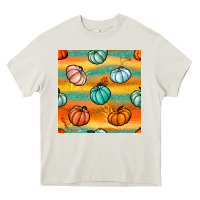 Cream Pumpkin And Glitter Seamless Pattern Heavy Core Tee - BundleAndBundleShop