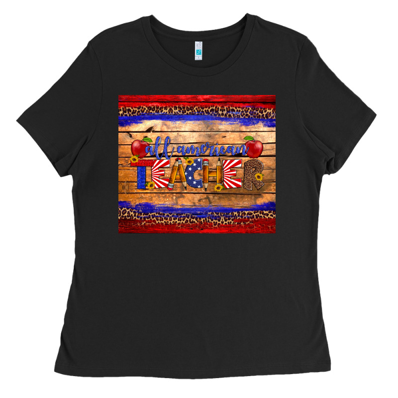 All American Teacher Tumbler Ladies Tee by Artiststas | Teevron