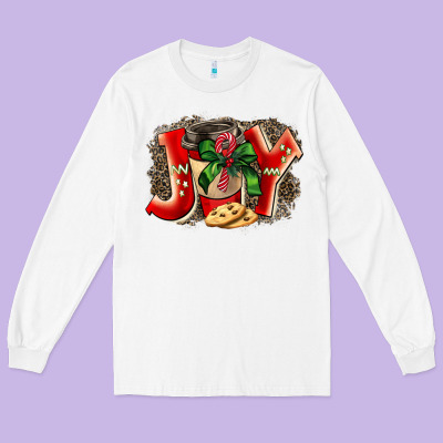 Christmas Joy Coffee Long Sleeve Tee Designed By Barkaloodesign
