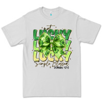 Dove Grey Not Lucky Simply Blessed Premium Tee - CowhideDigitalArt