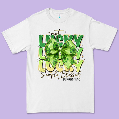 Not Lucky Simply Blessed Premium Tee Designed By Cowhidedigitalart