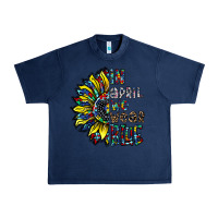 Navy autism sunflower Urban Heavy Tee - CowhideDigitalArt