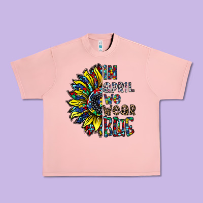 Autism Sunflower Urban Heavy Tee Designed By Cowhidedigitalart