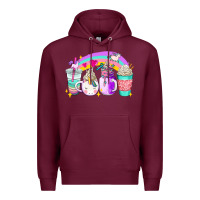 Burgundy unicorn coffee cups Premium Hoodie - AdoDesignShop