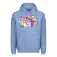 Colony Blue unicorn coffee cups Premium Hoodie - AdoDesignShop