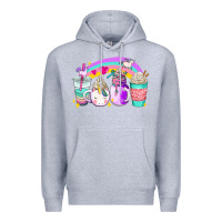 Heather Grey unicorn coffee cups Premium Hoodie - AdoDesignShop