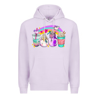 Lilac unicorn coffee cups Premium Hoodie - AdoDesignShop