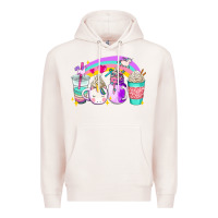 Pale Pink unicorn coffee cups Premium Hoodie - AdoDesignShop