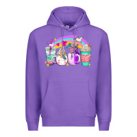 Purple unicorn coffee cups Premium Hoodie - AdoDesignShop