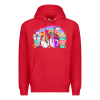 Red unicorn coffee cups Premium Hoodie - AdoDesignShop