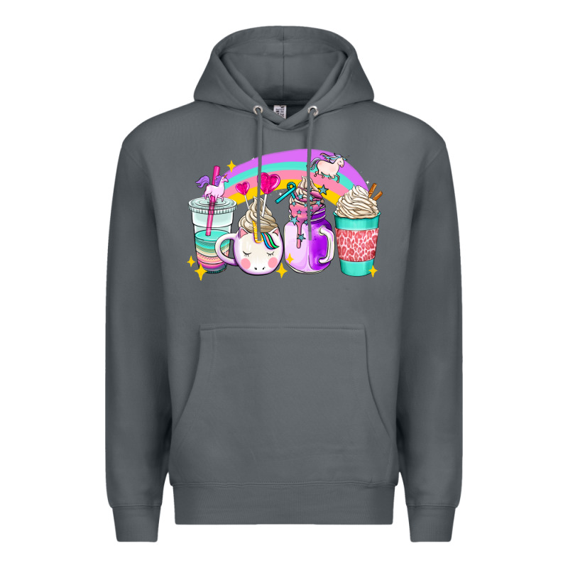 Unicorn Coffee Cups Premium Hoodie by AdoDesignShop | Teevron