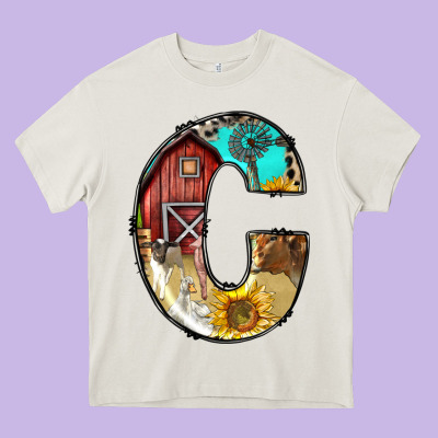 Farm Life Alphabet Lowercase Letters C Heavy Core Tee Designed By Bundleandbundleshop