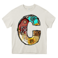 Cream farm life alphabet lowercase letters c Heavy Core Tee - BundleAndBundleShop