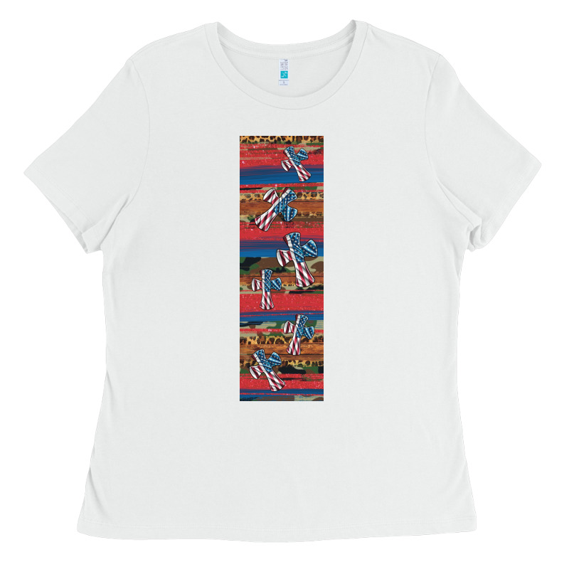 Usa Flag And Cross Penwraps Ladies Tee by Artiststas | Teevron