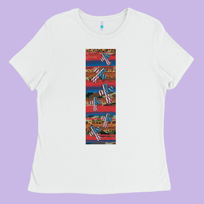 Usa Flag And Cross Penwraps Ladies Tee Designed By Artiststas