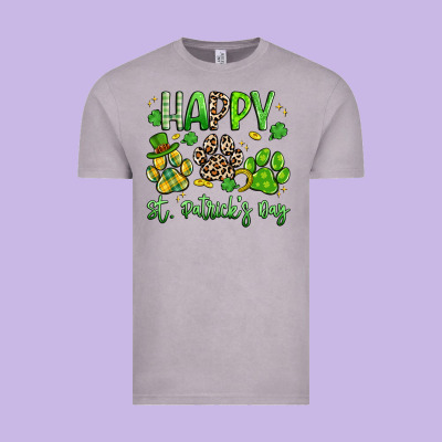 Happy St. Patricks Day Paws Vintage Tee Designed By Artiststas