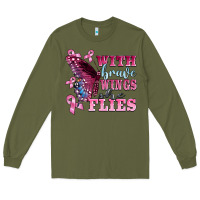 Army Green with brave wings she flies Long Sleeve Tee - BarkalooDesign
