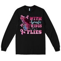 Black with brave wings she flies Long Sleeve Tee - BarkalooDesign