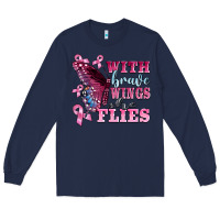 Navy with brave wings she flies Long Sleeve Tee - BarkalooDesign