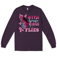Plum with brave wings she flies Long Sleeve Tee - BarkalooDesign