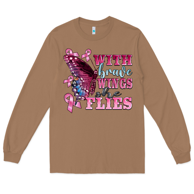 With Brave Wings She Flies Long Sleeve Tee by BarkalooDesign | Teevron