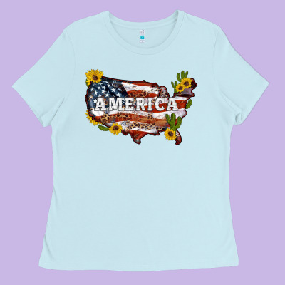 Usa Map Ladies Tee Designed By Artiststas