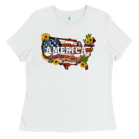 White usa map Ladies Tee - Artiststas