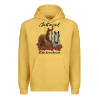 Antique Gold just a girl who loves horses no background Premium Hoodie - RanaPortraitStore