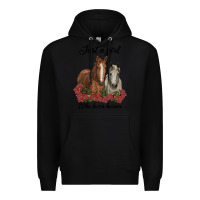 Black just a girl who loves horses no background Premium Hoodie - RanaPortraitStore