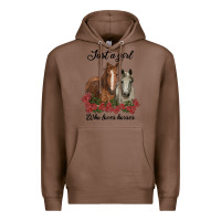 Chestnut just a girl who loves horses no background Premium Hoodie - RanaPortraitStore