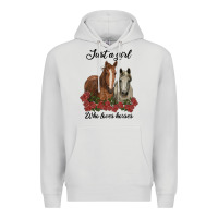 Dove Grey just a girl who loves horses no background Premium Hoodie - RanaPortraitStore