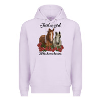 Lilac just a girl who loves horses no background Premium Hoodie - RanaPortraitStore