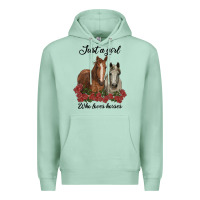 Seafoam just a girl who loves horses no background Premium Hoodie - RanaPortraitStore