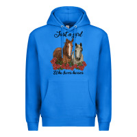 True Royal just a girl who loves horses no background Premium Hoodie - RanaPortraitStore