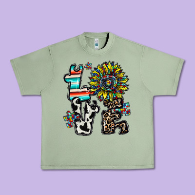 Love Autism Urban Heavy Tee Designed By Cowhidedigitalart
