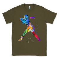 Army Green girl's softball Classic Tee - artisFamous
