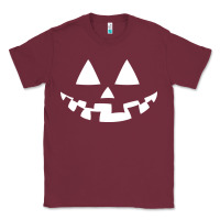 Burgundy halloween jack o lantern (white) Classic Tee - artisFamous